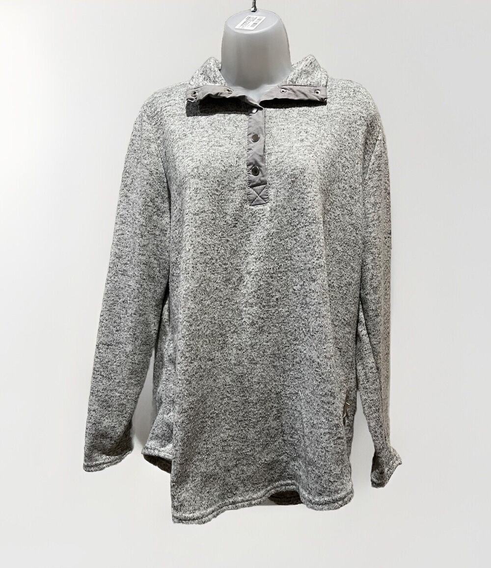 Simply Southern Sweater Women's XL Gray Pullover Long Sleeve Mock Neck Knit